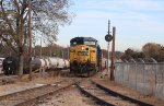 CSX 127 & 7002 are power for train L619-30, outside the yard office